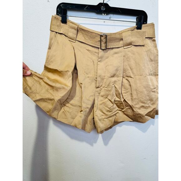 NWT A.L.C. Tan Tawny Brown Mid Rise Detachable Belt Grayson Shorts Size 6 - Picture 11 of 12
